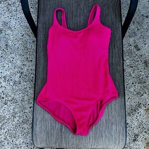 Time And Tru One Piece Swimsuit Womens Size 3X Pink Crinkle Waffle Texture